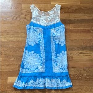 Free People lace dress with gold accents